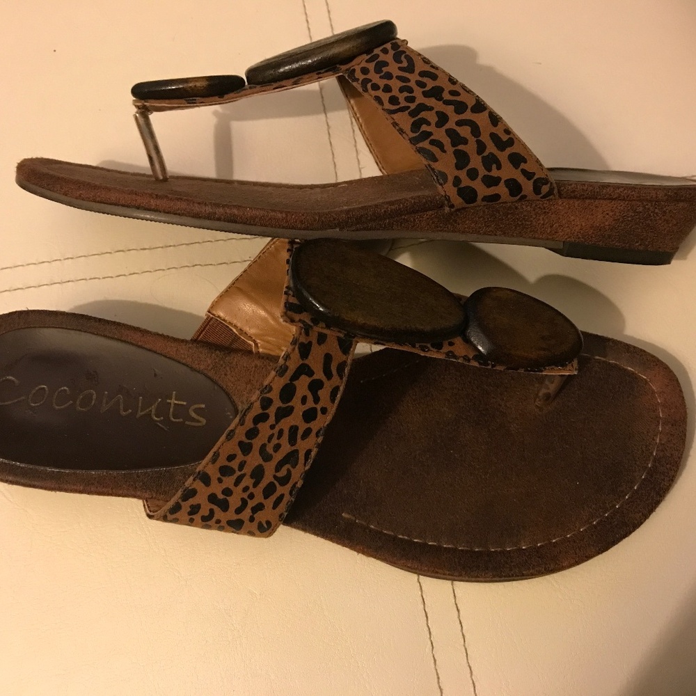 Coconuts by Matisse, cheetah wedge T-strap sandal